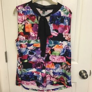 IMNYC Floral Tank Shell Sleeveless Top Size Large